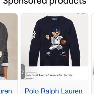 Ralph Lauren Yankees Bear Navy Sweater